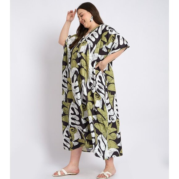 Gypsie Blu Women Plus Size Polyester Caftan Dress Long Maxi Kimono Dresses Gowns - Picture 4 of 7